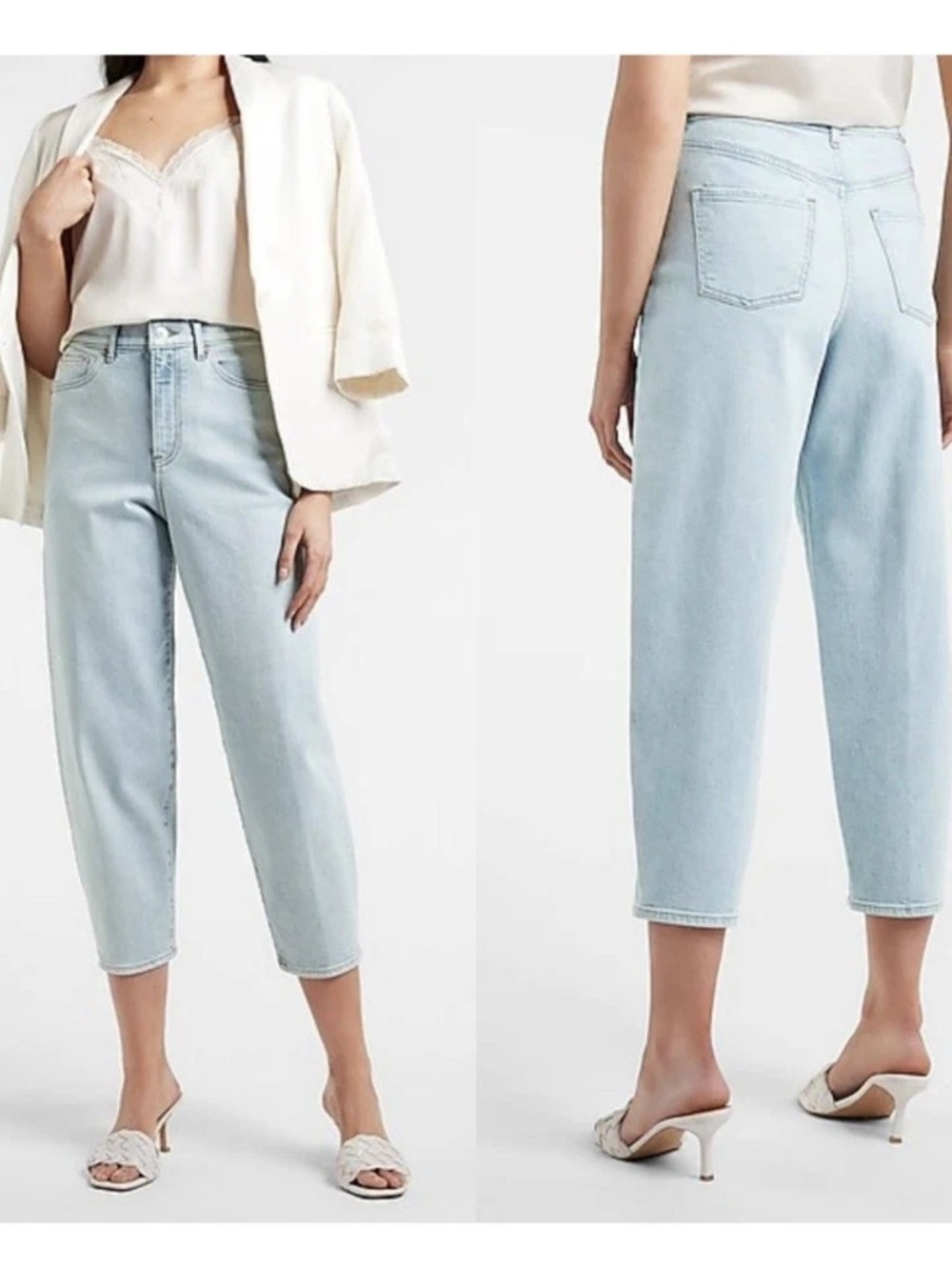 Express Balloon Leg Super High Rise Jeans Cotton Blend Size 0/R NEW